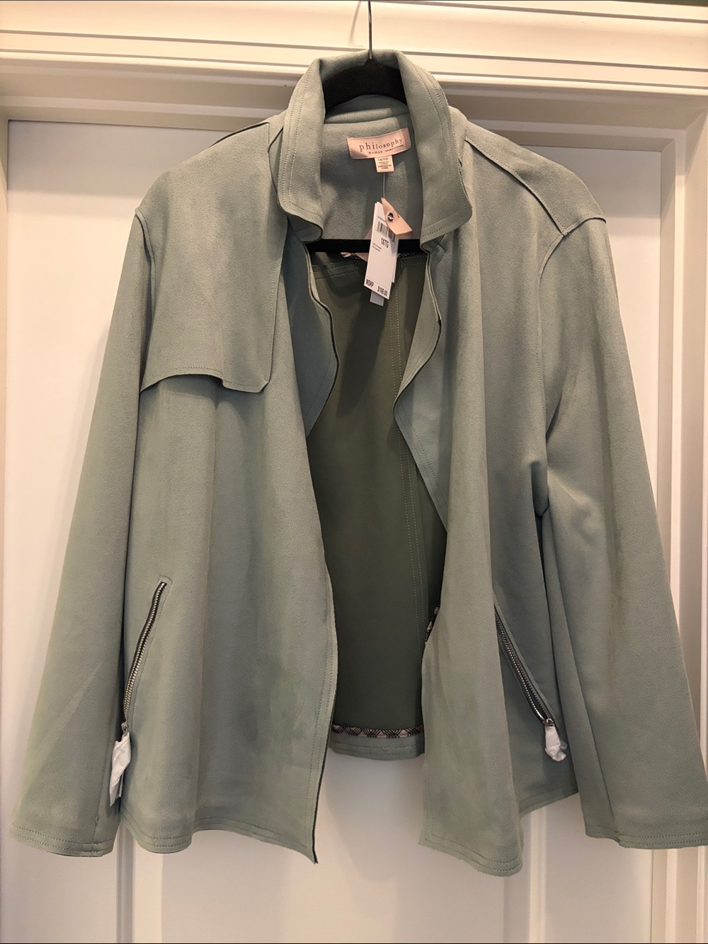 Philosophy sage green utility jacket